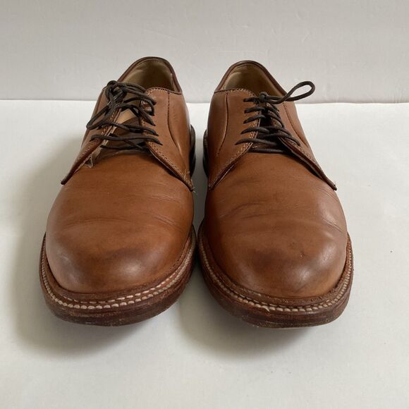 Alden 9501 Natural Chromexcel Plain Toe Blucher Lace Up Dress Shoes 8 D main image 4